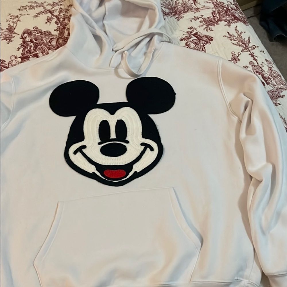 White Hoodie with Mickey Mouse Design